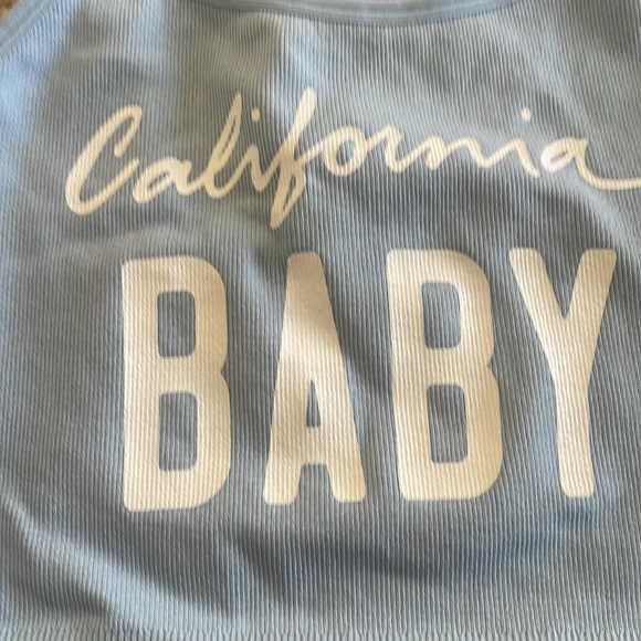 Cute light blue tank top small/medium-stretchy - Picture 2 of 4